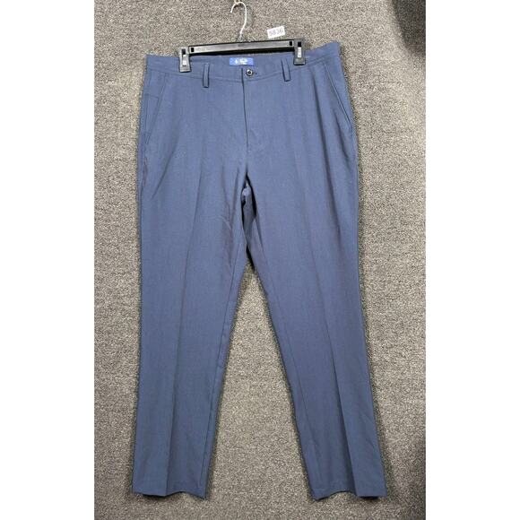 Original Penguin Pants Mens 36x32 Blue Chino Dress Trousers Stretch Work - Picture 1 of 9
